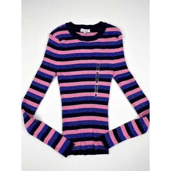 ‎Juniors Hooked Up Ribbed Stretch Striped Sweater - Picture 2 of 6